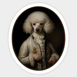 Victorian Noble Poodle - Oil Painting Style Sticker